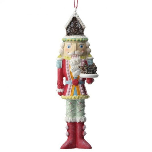 Regency International 6" Resin Candy Nutcracker With Cake Ornament.