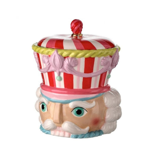 Regency International Nutcracker Head Cookie Jar, 10 inches, Pastel, Multi-Color