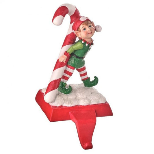 Regency International 9" Resin Elf/Candy cane Stocking Holder.