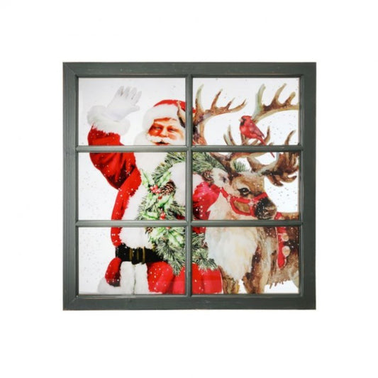 Regency International 26"X26" Acrylic Santa & Reindeer Window