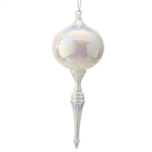 Regency International 10.5" Pearl Glass Bulb Finial Ornament