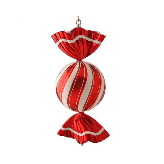 Christmas Carousel Collection Peppermint Candy Round Twist Ornament, 18.5 inches