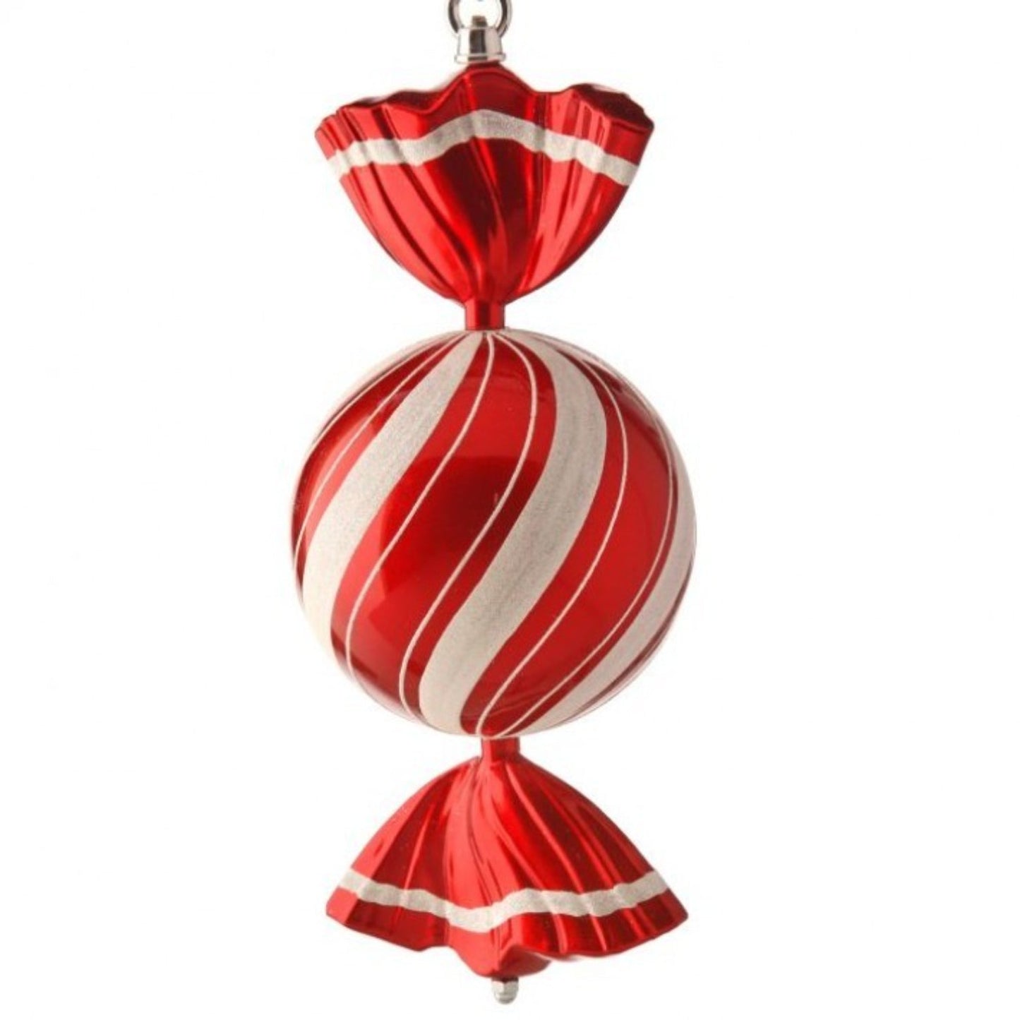 Regency International 13" Vacuum Plated Peppermint Candy Round Twist Ornament.