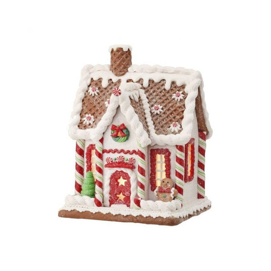 Christmas Carousel Collection Peppermint Cookie House Figurine, 8 inches