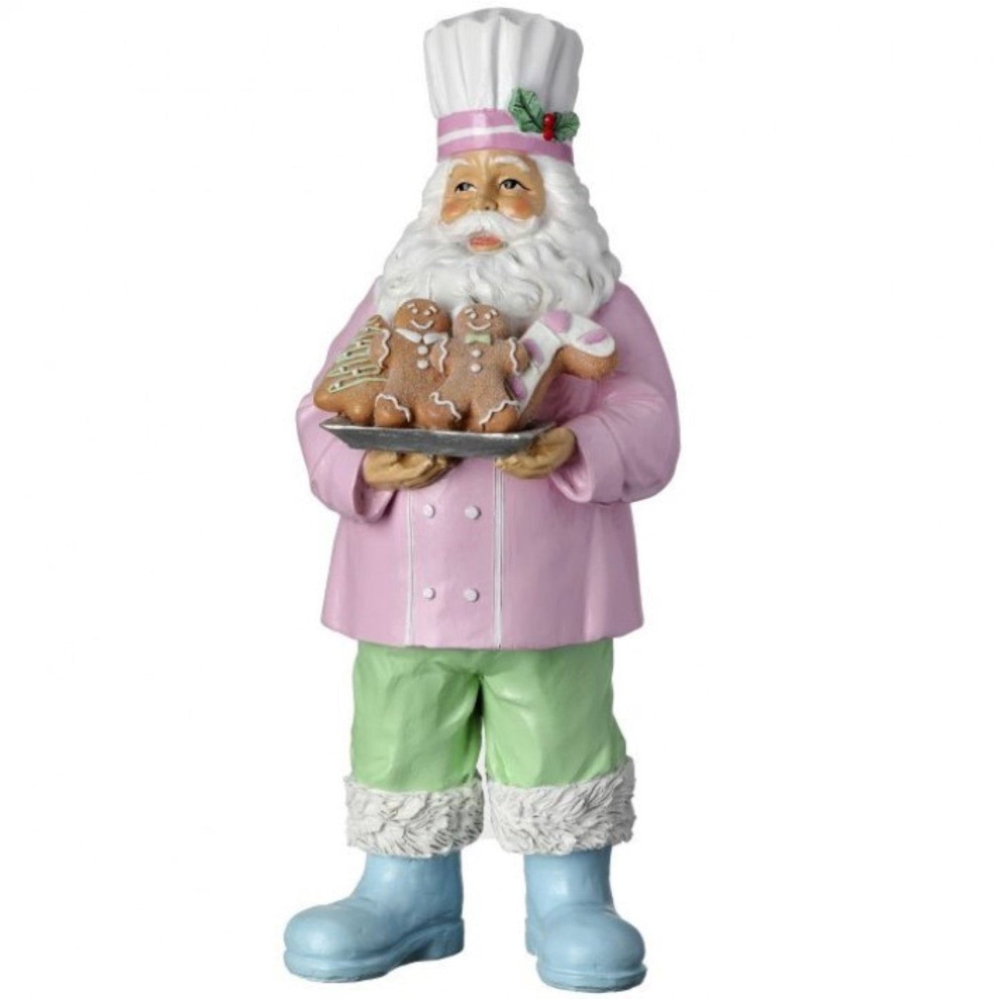 Santa's Sweet Shoppe Collection 16.6"Resin Pastel Gingerbread Chef