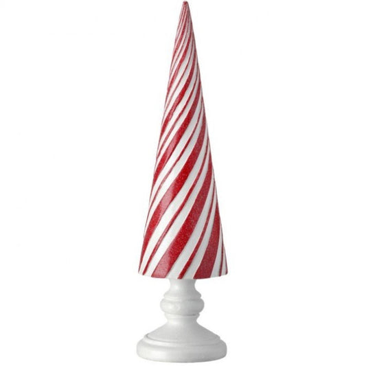 Christmas Carousel Collection 16"Resin Peppermint Swirl Tree Pedestal