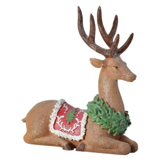 Regency International 8.5"Resin Gingerbread Laying Deer