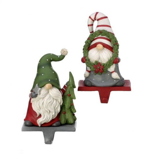 Regency International 7.5"Resin Santa Gnome Stocking Holder Set Of 2, Assortment