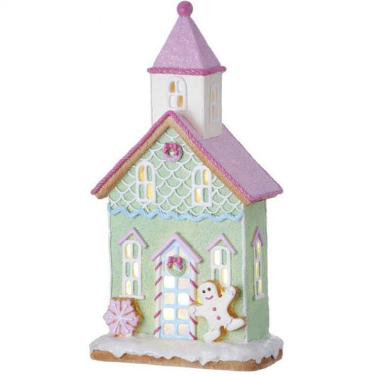 Regency International 13" Resin  Led/Battery/Timer House With Bell Tower