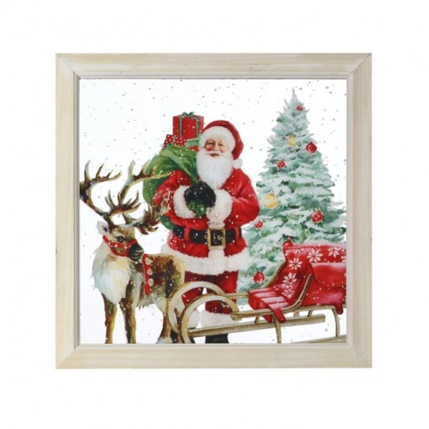 Regency International 15"X15"Acrylic Santa with Reindeer & Sleigh