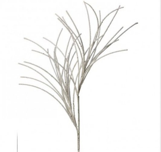 28"MICRO BEADED/SEQUIN GRASS SPRAY WHITE