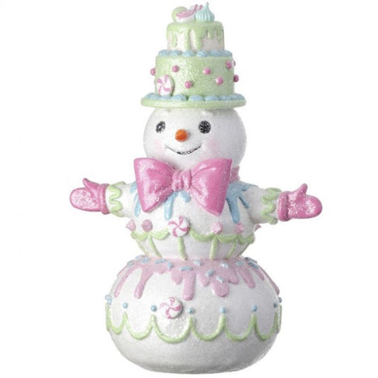 Santa's Sweet Shoppe Collection 17.5"Resin Candylicious Snowman With Bowtie