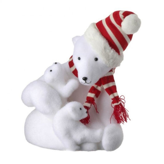 Regency International 16"Frost Playing Polar Bear & Cubs Scarf & Hat.