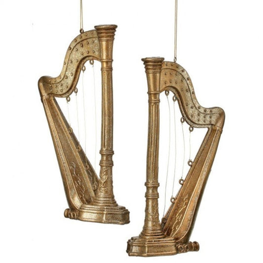 Regency International 10" Harp Ornament Set Of 2, Assortment.