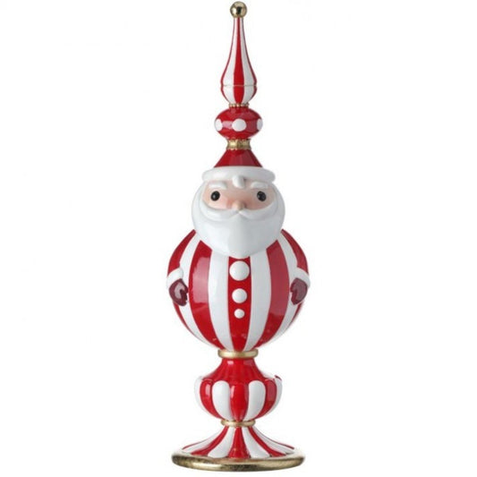 Christmas Carousel Collection 18"Resin Peppermint Santa Finial