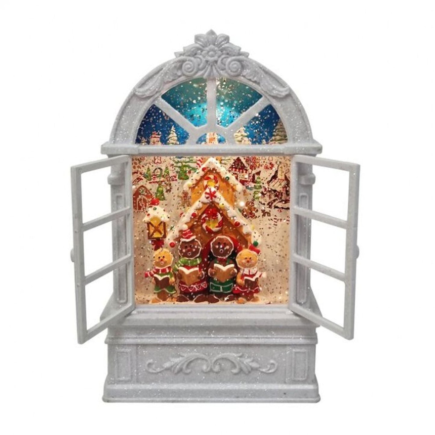 Regency 9" LED Battery Operated Timer Gingerbread Arch Window Globe USB