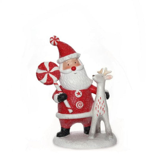 Regency International 7" Resin Peppermint Santa With Lollipop