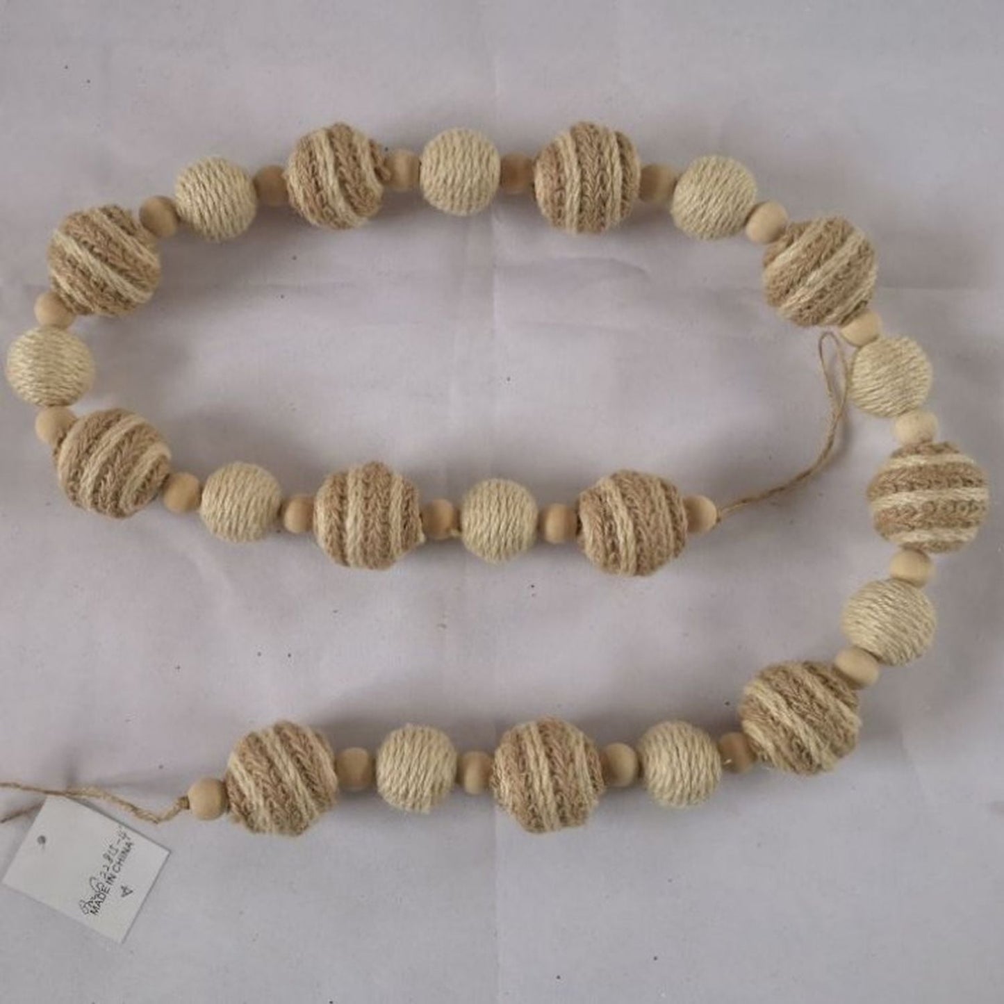 Regency International 48" Woven Jute/Bead Garland