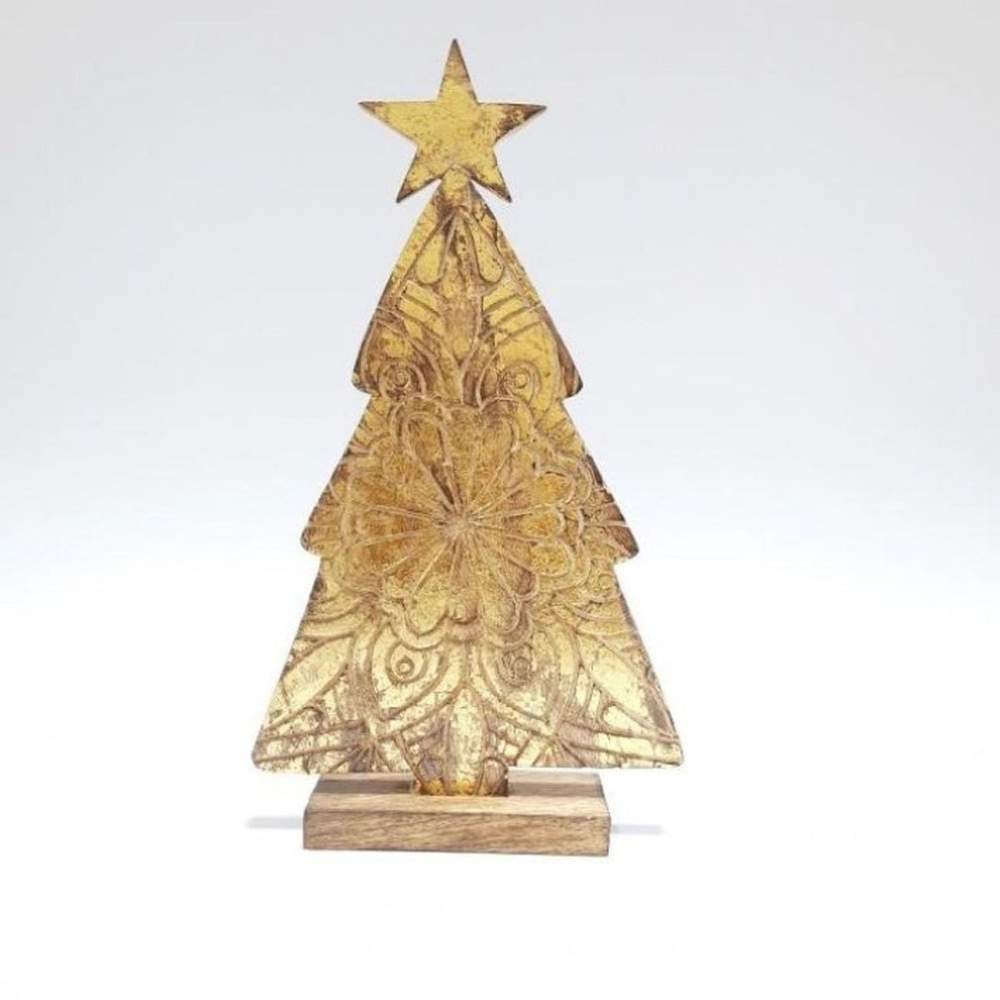 Regency International Wood Carved Tree With Star