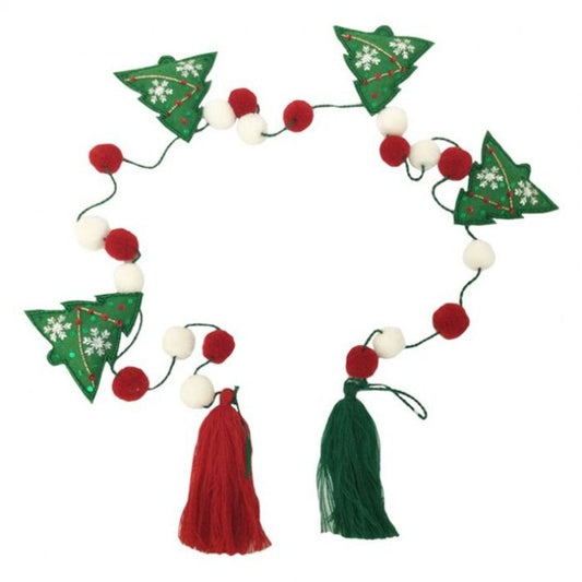 Regency International 60" Felt With Sequin/Glass Bead Tree Garland