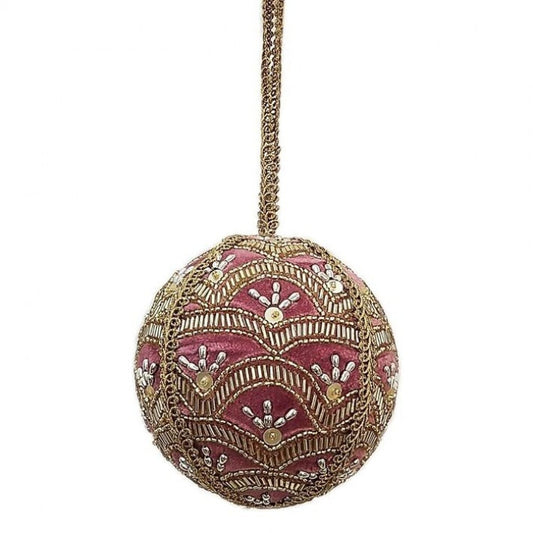 Regency International 4" Embroidered Velvet Ball Ornament