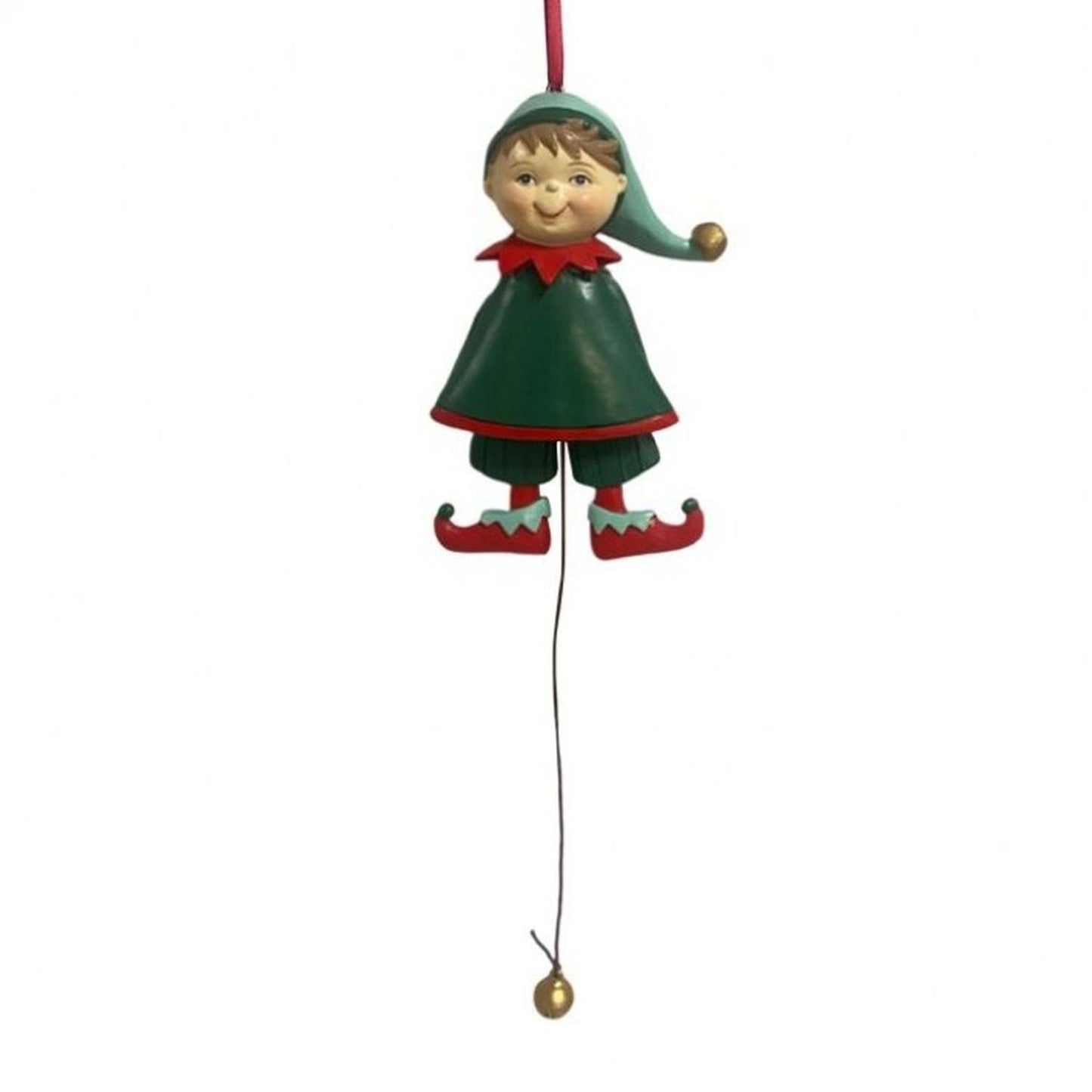 Regency International 5.5" Resin Elf Pull Toy Ornament