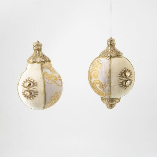 Regency International 7" Jewel Fabric Finial Ornament, Set Of 2, Assortment