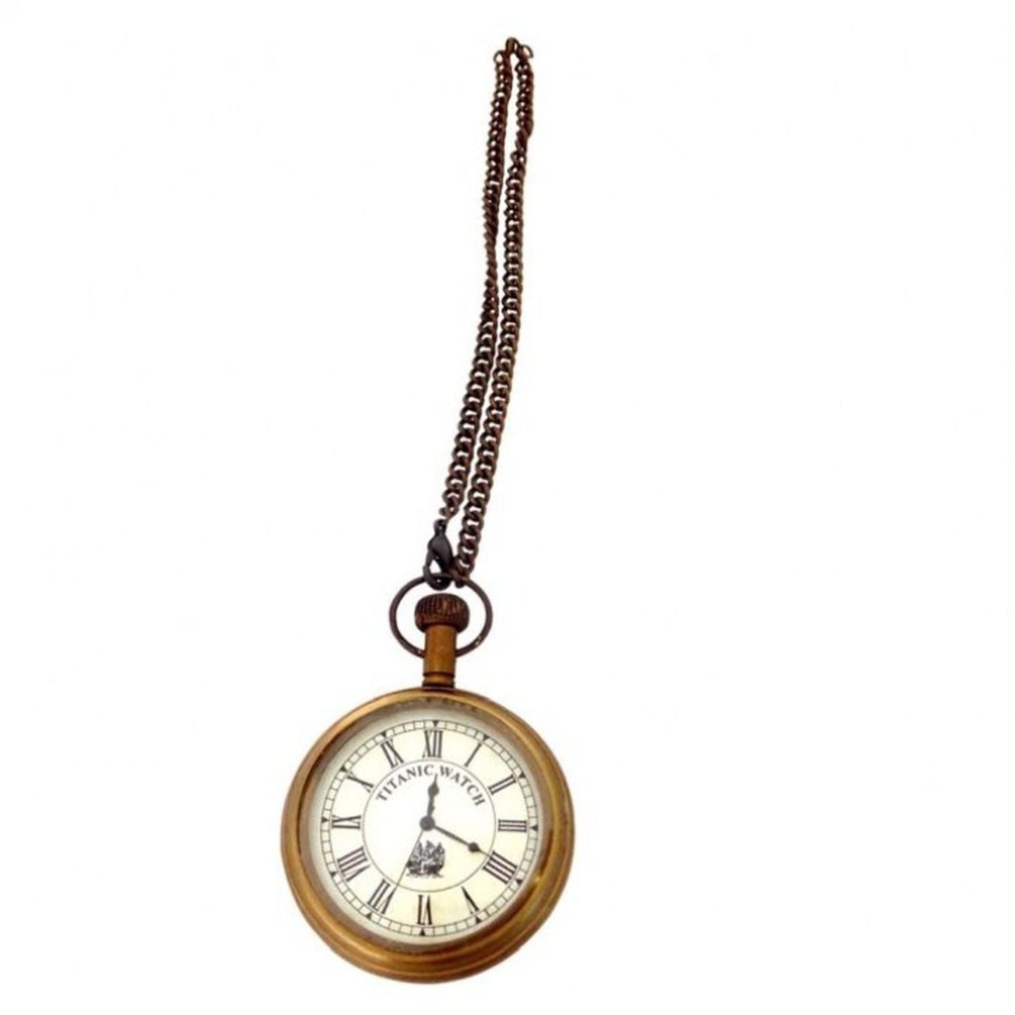 Regency International 9" Brass/Glass Pocket Watch W/Chain