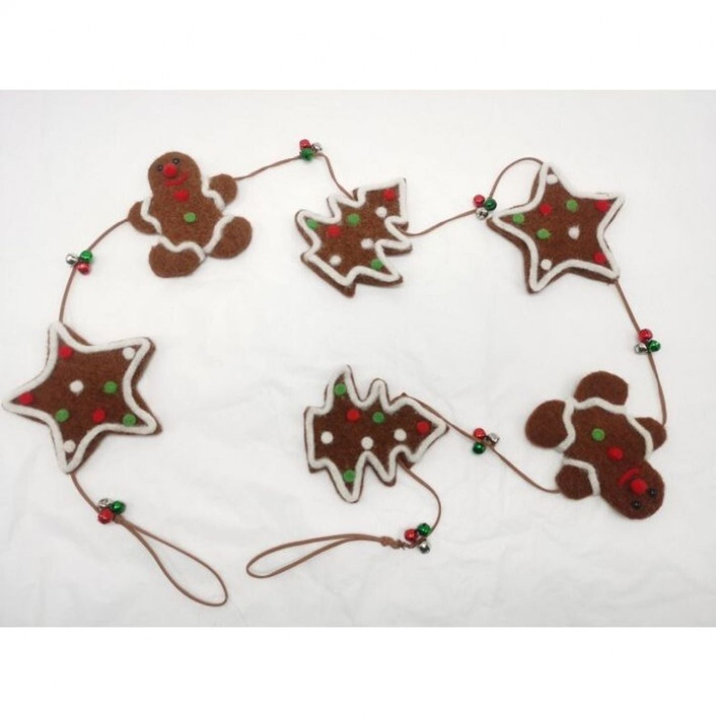 Regency International 60" Felt/Wool Gingerbread Garland W/Bells