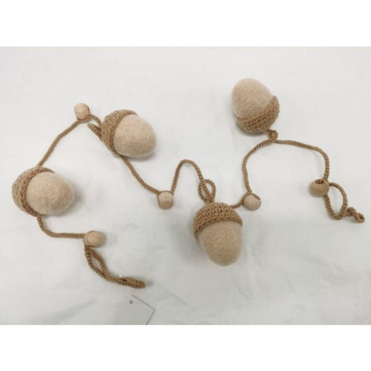 Regency International 48" Acorn Wool W/Wood Bead Garland