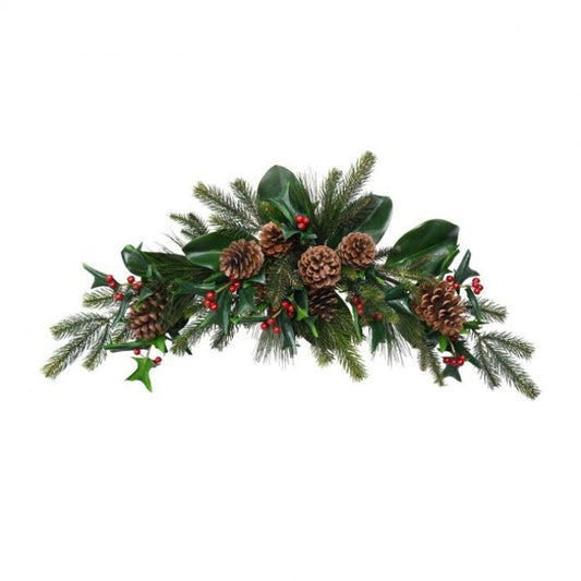 Regency International 32" Holly/Pine/Magnolia Swag Centerpiece