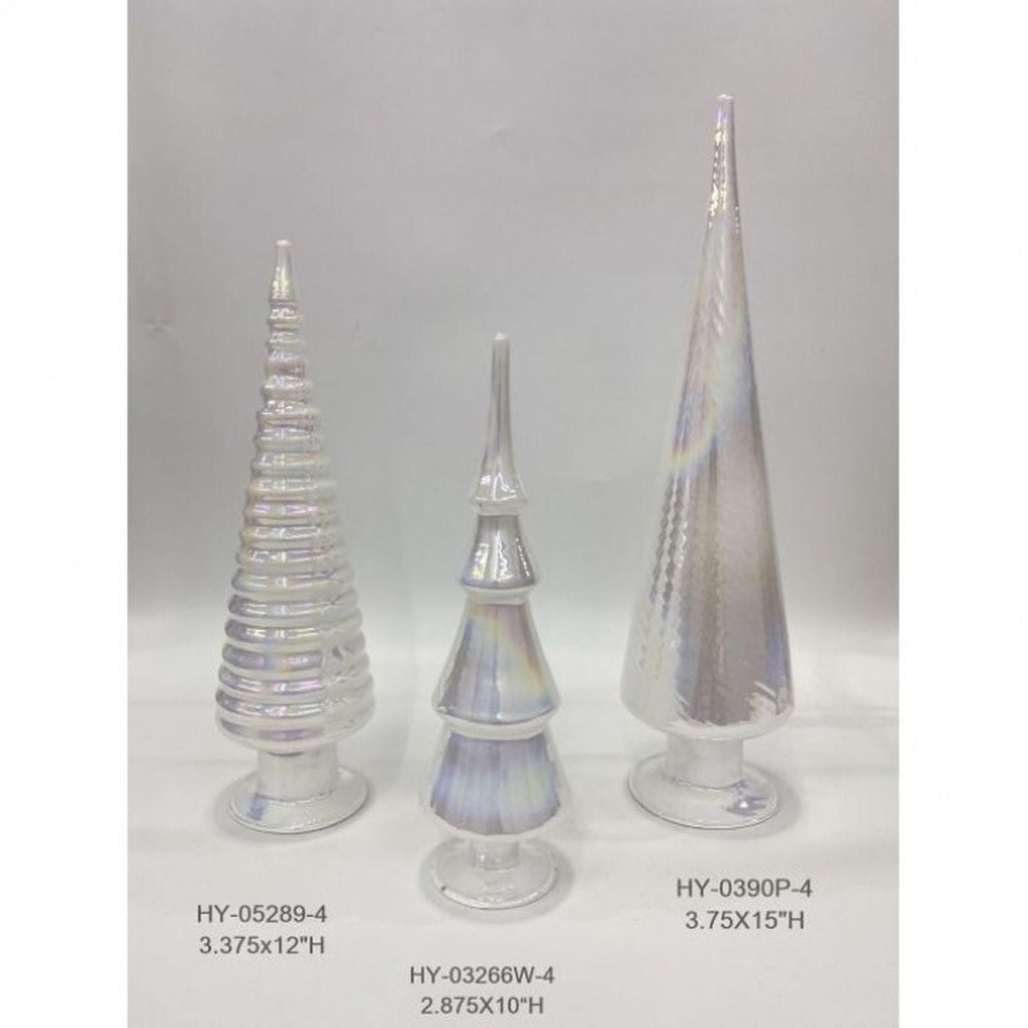 Regency International 10/12/15" Glass Tree Trio, Set Of 3