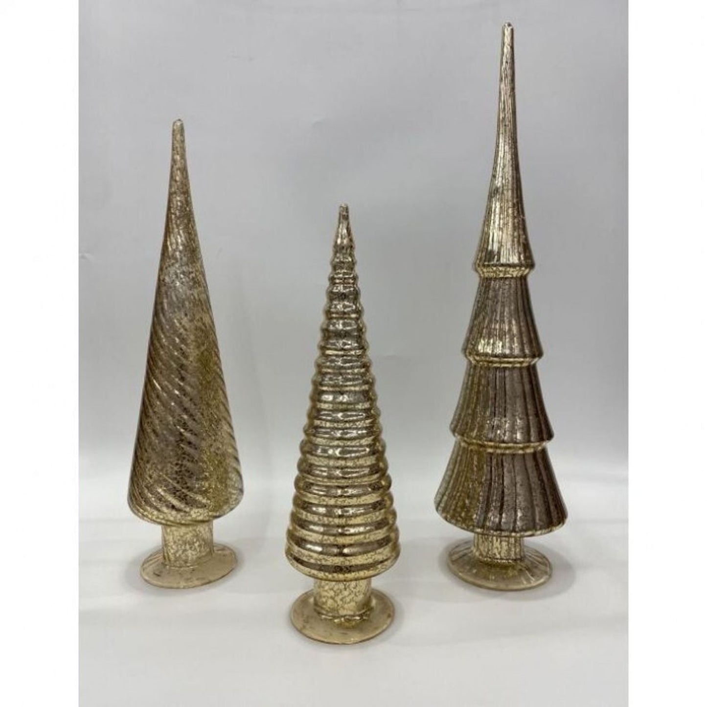 Regency International 12/15/18" Mercury Glass Tree Trio, Set Of 3