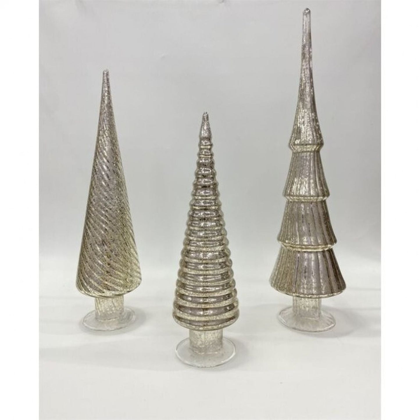 Regency International 12/15/18" Mercury Glass Tree Trio, Set Of 3