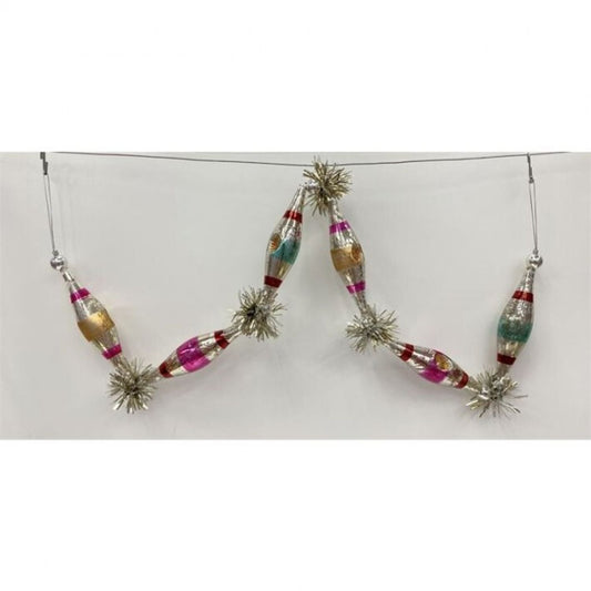 Regency International 41" Glass W/Tinsel 50'S Glam Garland