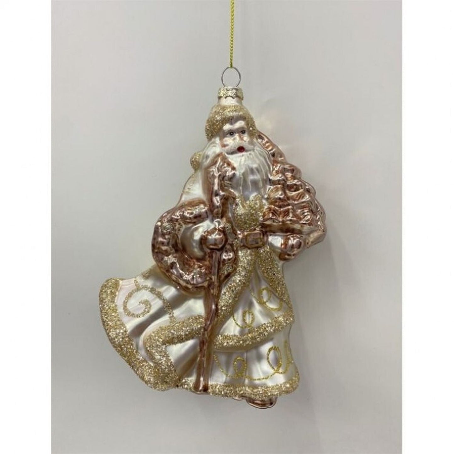 Regency International 7.5" Gls Gilded Age Santa Ornament