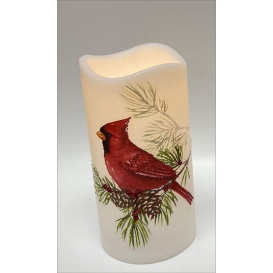 Regency International 6" Led/Bty/Tmr Cardinal W/Branch Faux Candle