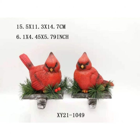 Regency International 6" Resin Cardinal Stocking Holders, Set Of 2, Assortment