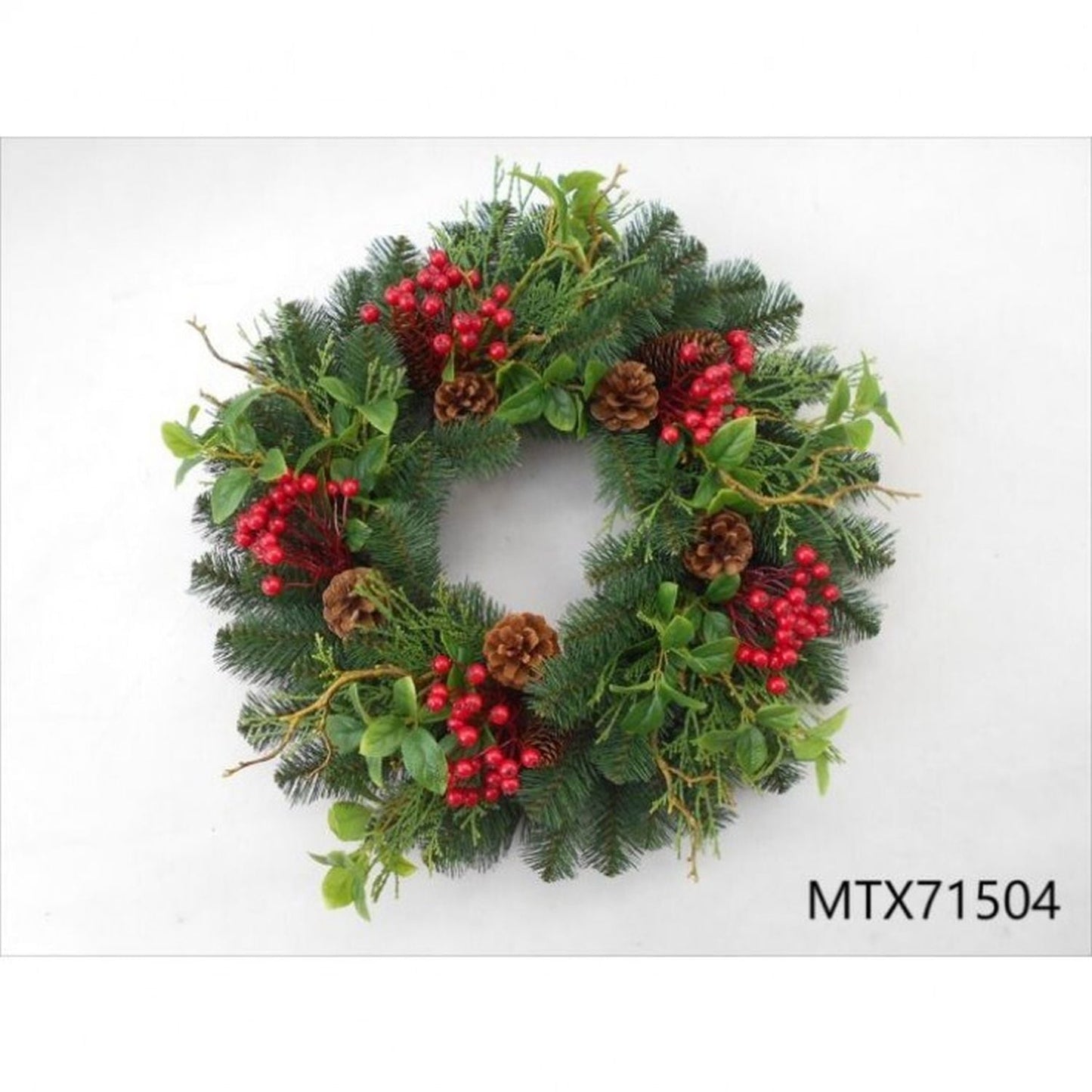 Regency International 24" Uv Treated Pine W/Berry And Cone Wreath