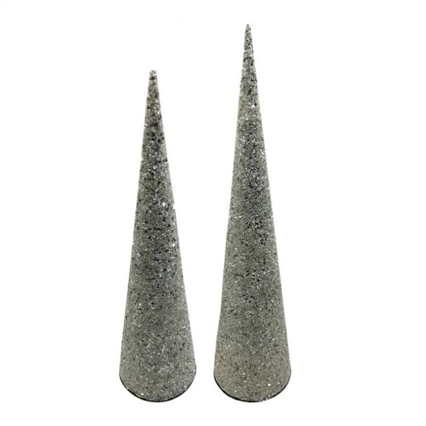 Regency International 18-24" Glitter W/Beads Gatsby Cone Tree, Set Of 2