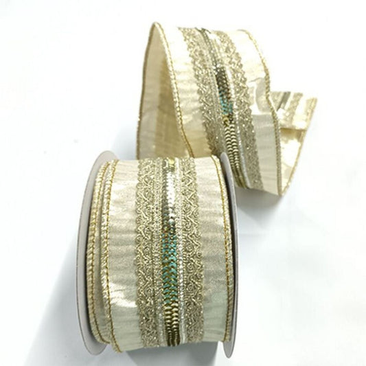 Regency International 2.5"X5Y Trim On Metallic Dupion Ribbon