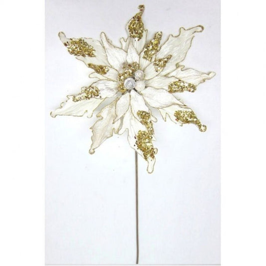 Regency International 24" Glitter Jeweled Poinsettia Stem