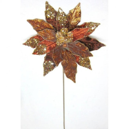 Regency International 24" Regents Jewel Encrusted Poinsettia Stem