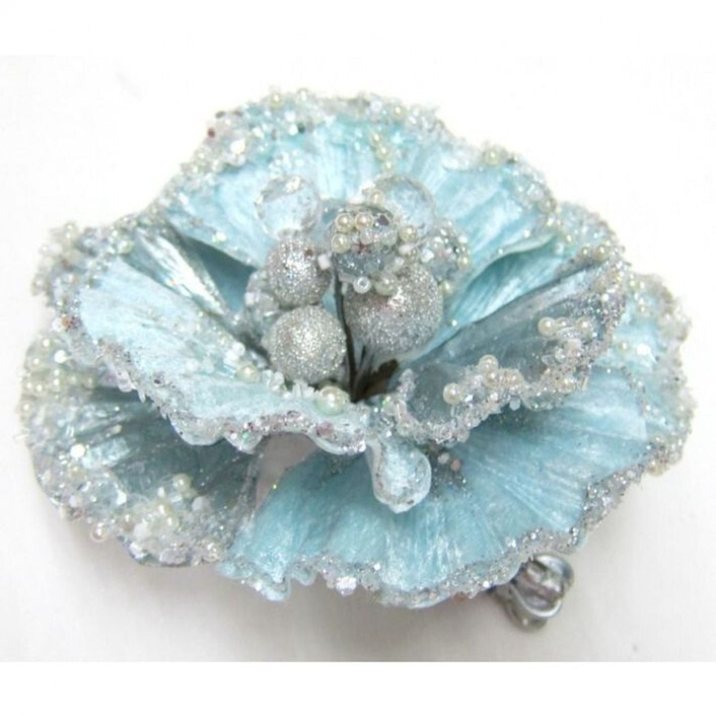 Regency International 6.5" Jewel Scallop Leaf Ornament W/Clip