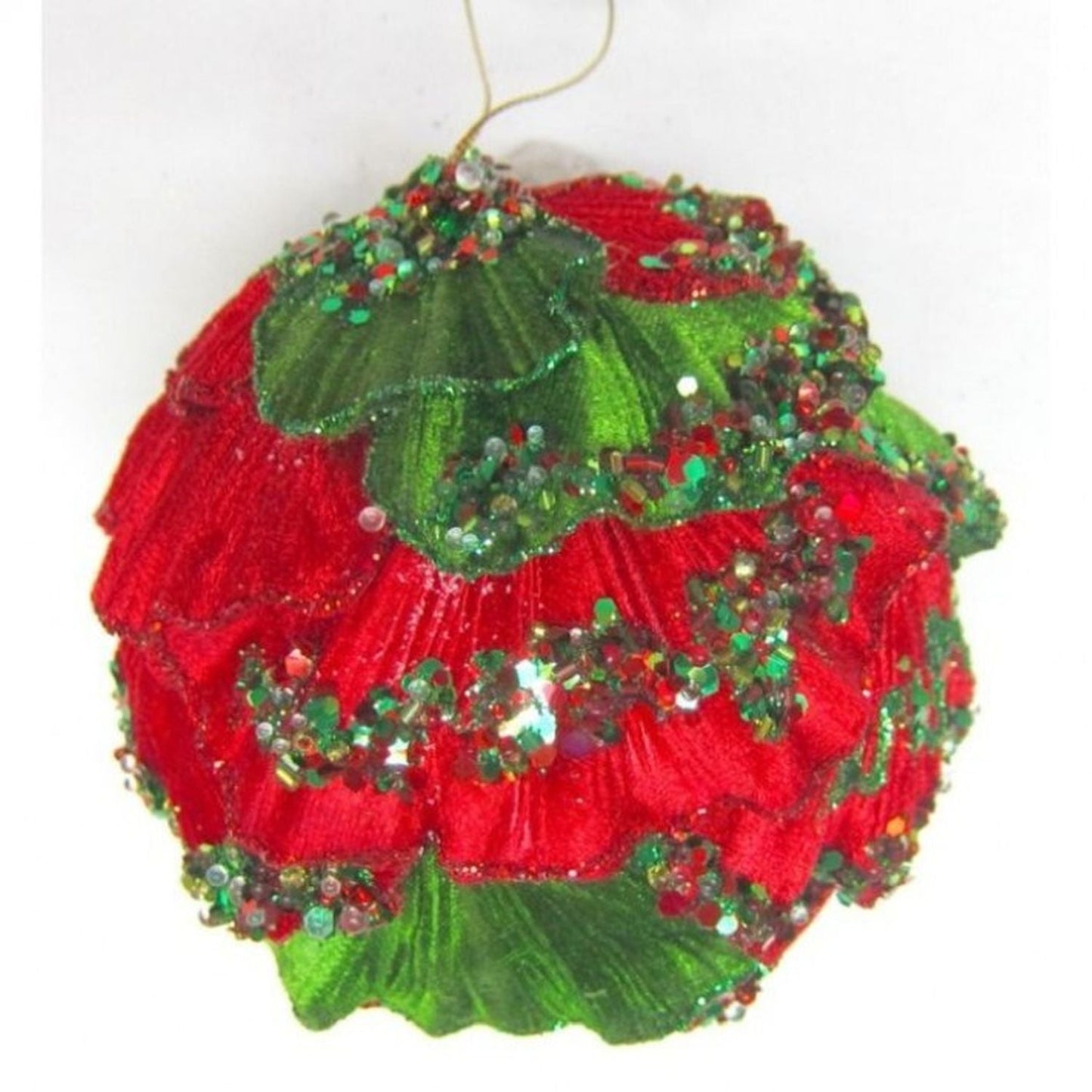 Regency International 5" Jewel Encrusted Leaf Ball Ornament