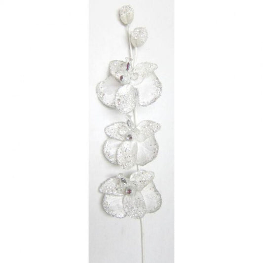 Regency International 34" Iced Winter Phalanopsis Orchid Spray