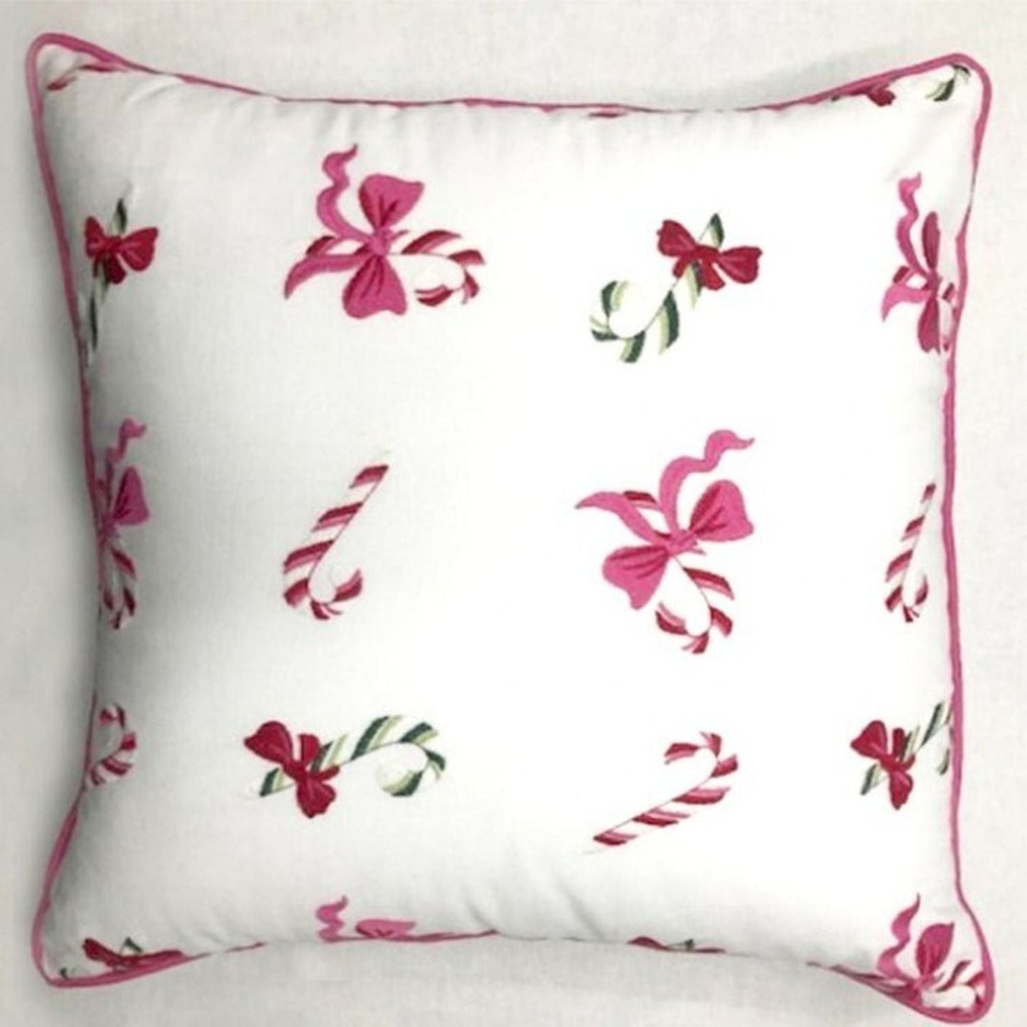 Regency International 18X18" Canvas Embrd  Pastel Candy Cane Pillow