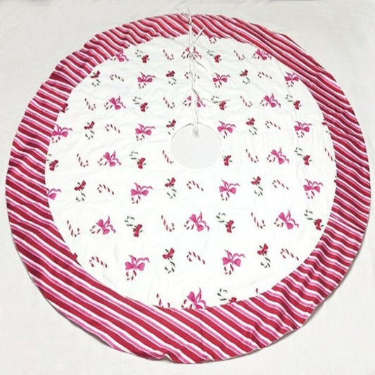 Regency International 54" Canvas Embrd Pastel Candy Cane Tree Skirt