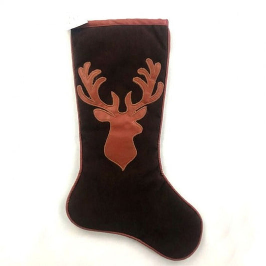 Regency International 20" Velvet Embroidered  Deer Stocking