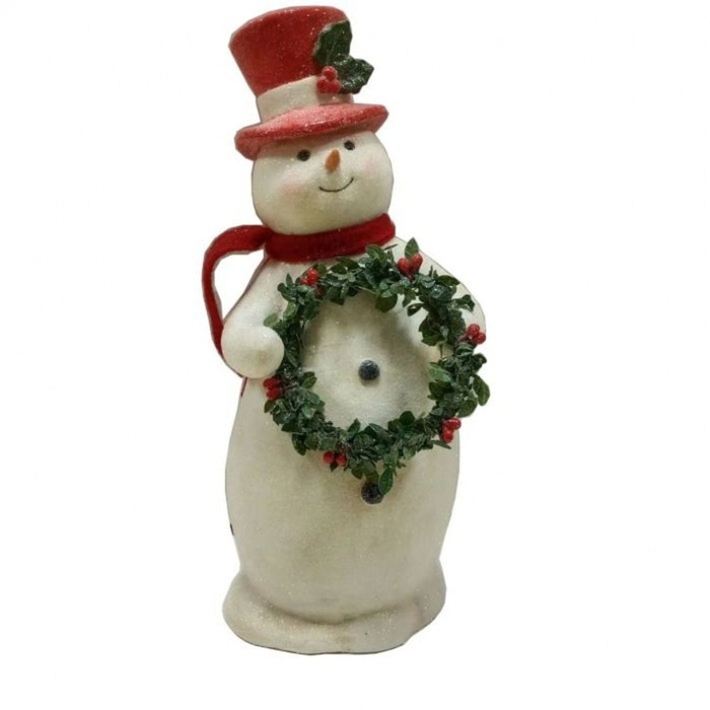 Regency International 11.5" Paperpulp Snowman W/Wreath